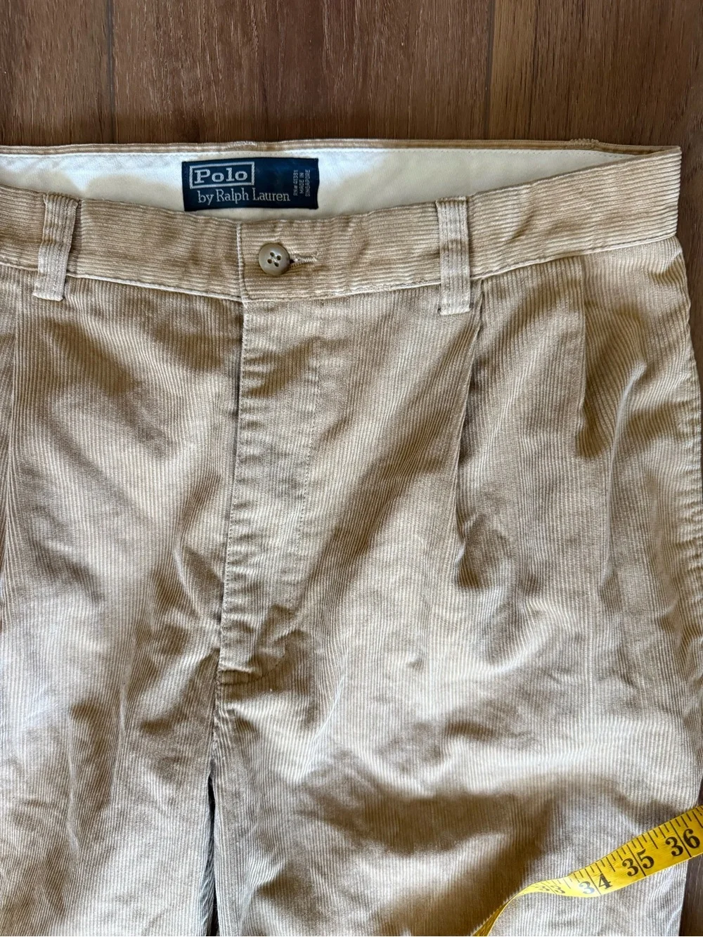 Vintage Polo Ralph Lauren Pants Mens 32x30 Corduroy Double Pleated